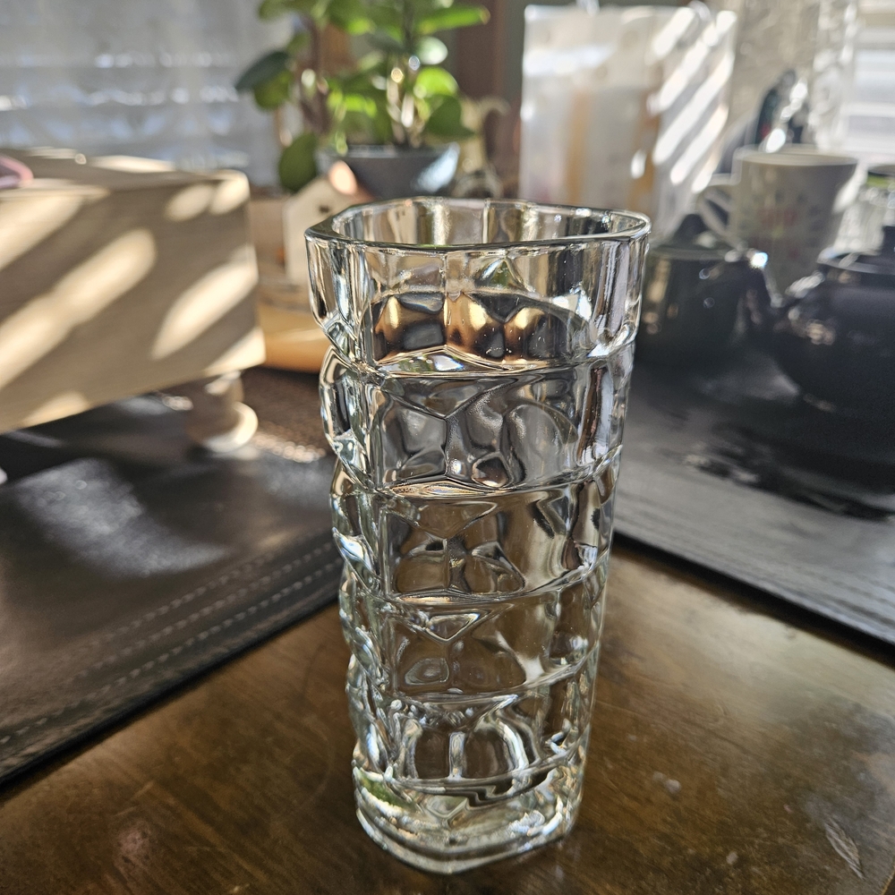 Lady Victoria Triangular Fine Crystal Vase From France
